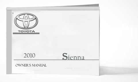 2010 Toyota Sienna Owner Manual Car Glovebox Book