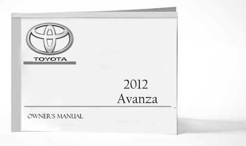 2012 Toyota Avanza Owner Manual Car Glovebox Book