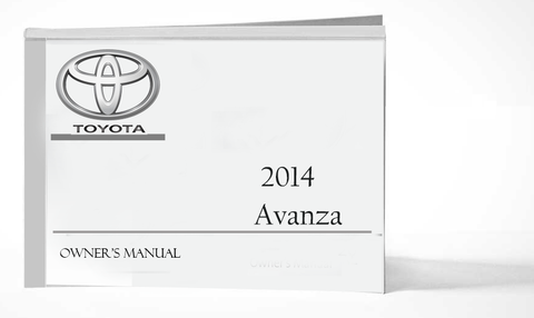 2014 Toyota Avanza Owner Manual Car Glovebox Book