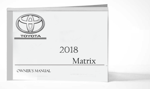 2018 Toyota Matrix Owner Manual Car Glovebox Book