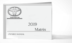 2019 Toyota Matrix Owner Manual Car Glovebox Book