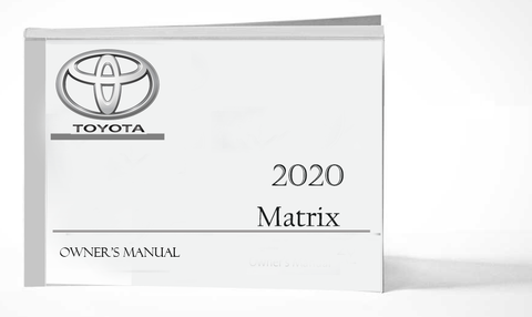 2020 Toyota Matrix Owner Manual Car Glovebox Book